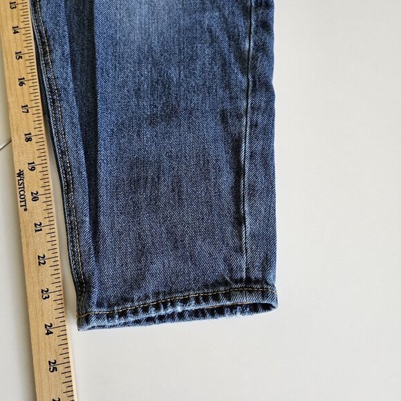 Old Navy Jean Women 12 Blue Slouchy Taper High Rise Cropped Cotton Cottage Denim - Picture 7 of 16